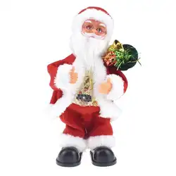 Электрический Санта Клаус игрушки подарок мешок Танцующая кукла с светильник Рождественский Декор