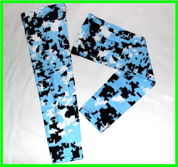 light blue black wh Бейсбольные стежки Компрессионные спортивные рукава цифровой камуфляж бейсбол футбол баскетбол рукав взрослый Молодежный - Цвет: light blue black wh
