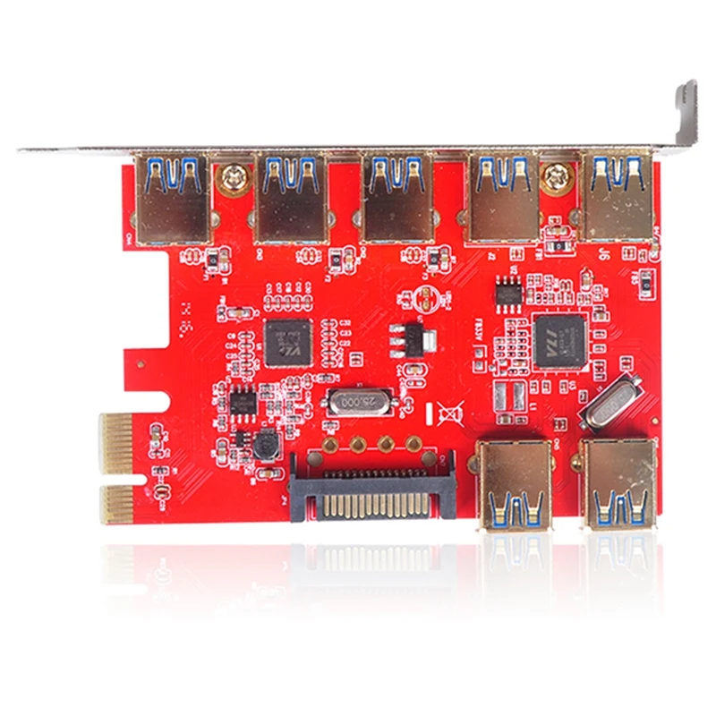 Pci-Express 5 портов USB3.0 Внешний+ 2 порта USB3.0 Настольный USB3.0 плата расширения