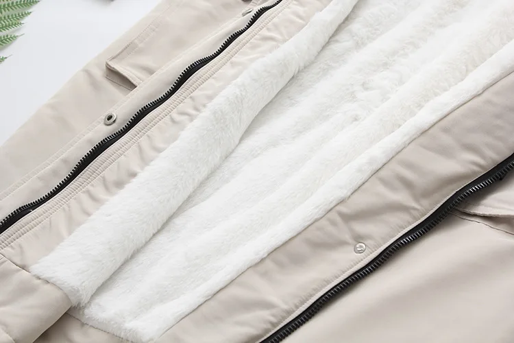 Autumn New Style Large Size Dress Parka down Feather Cotton Tape Fur Collar Waist Hugging Loose-Fit Cotton-padded Clothes