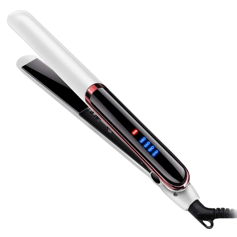 

-Hair Straightener For Straight Hair Curly Hair Dry-Wet Dual Purpose Flat Iron Led Digital Straightening (Black)