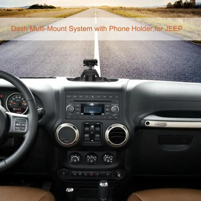 

Car Adjustable Size Dash Multi-Mount System with Phone Holder for Jeep Wrangler JK 2011-2018 Car Accessories