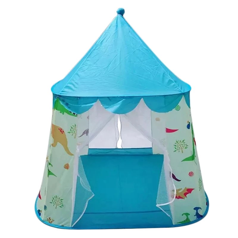 Портативная детская палатка, игрушечный мяч, бассейн, Замок принцессы для девочек, игровой домик, складная детская Пляжная палатка - Цвет: Blue