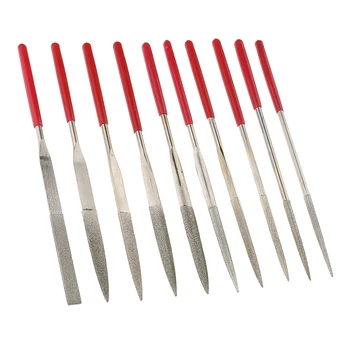 

Set of 10 Pieces Assorted Tip Shape Mini Needle File Set Jewelry Beading Hobby Craft Metal Repair Tool 160mm