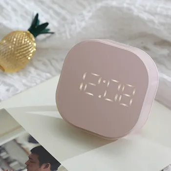 

White Silent Led Snooze Cute Digital Alarm Clock Smart Table Modern Alarm Clock Digital Student Wekker Electronic Gadgets JJ60NZ