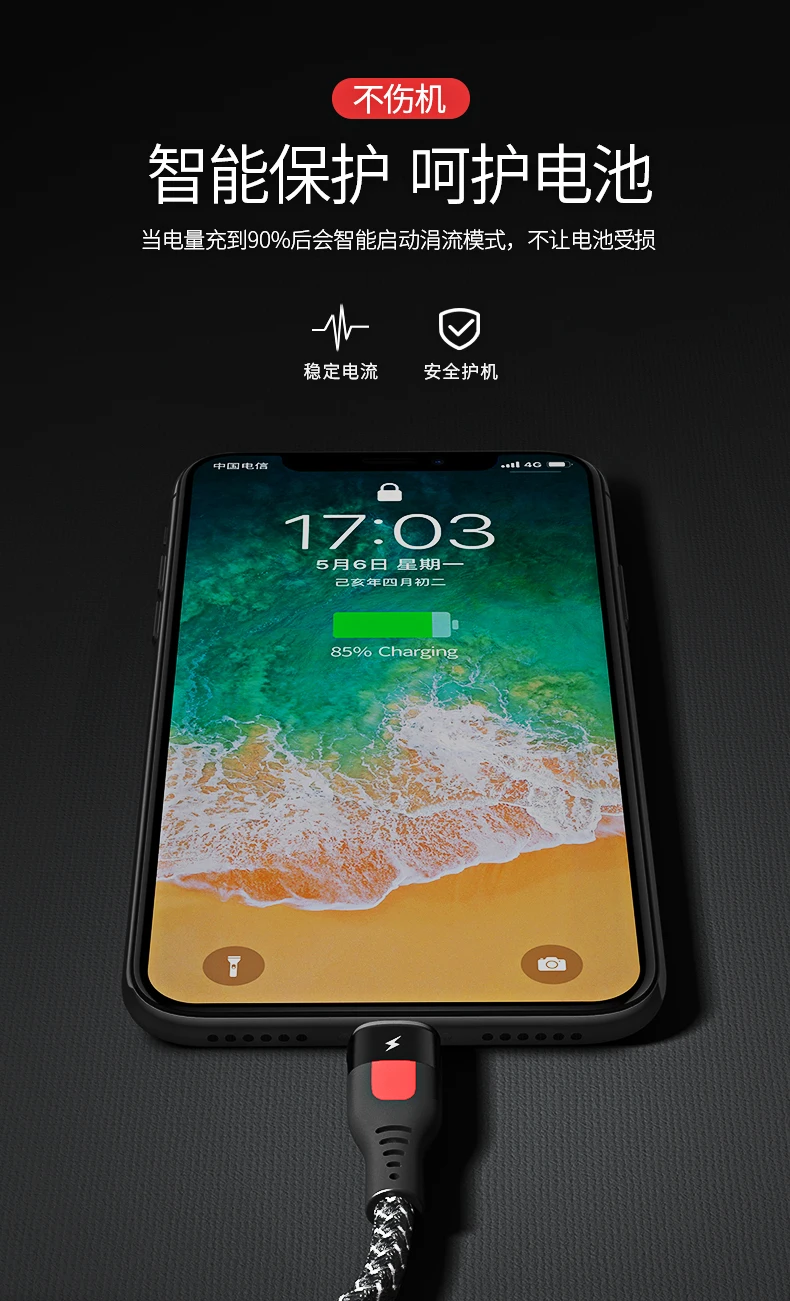 Remax 18 Вт pd кабель typec для светильник ing suaper Быстрая зарядка usb-c светильник плетеный кабель для передачи данных