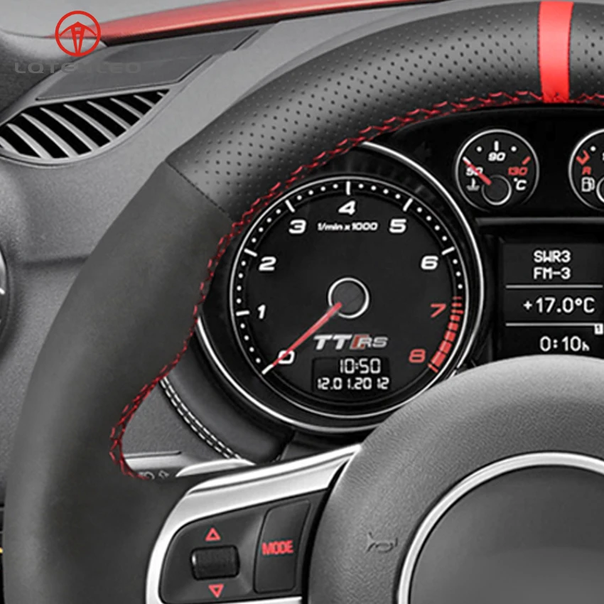 LQTENLEO черное замшевое рулевое колесо из натуральной кожи для Audi TT RS 2009-(купе родстер) RS 3 2012-(спортбэк