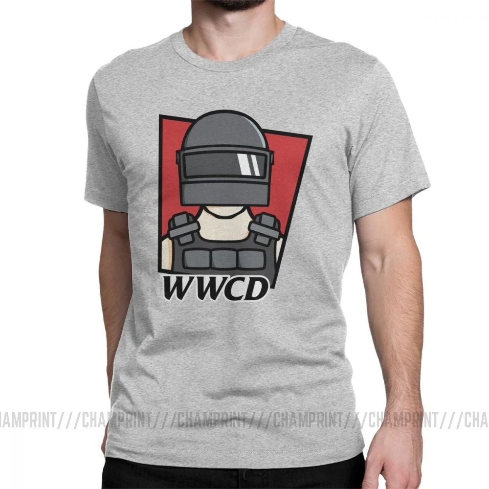 PUBG WWCD Победитель Куриный Ужин футболки для мужчин короткий рукав Винтаж Футболка хлопок одежда дизайн футболки - Цвет: Серый