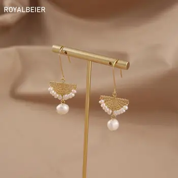 

Handmade Natural Freshwater Pearl Earrings For Women Party Drop Earrings Daily Wear Jewelry Fine Earrings