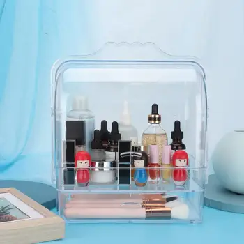 

Cosmetic Storage Box Make Up Tool Set Portable Transparent Large Capacity Makeup Organizer Dustproof Jewelry Container Drawer