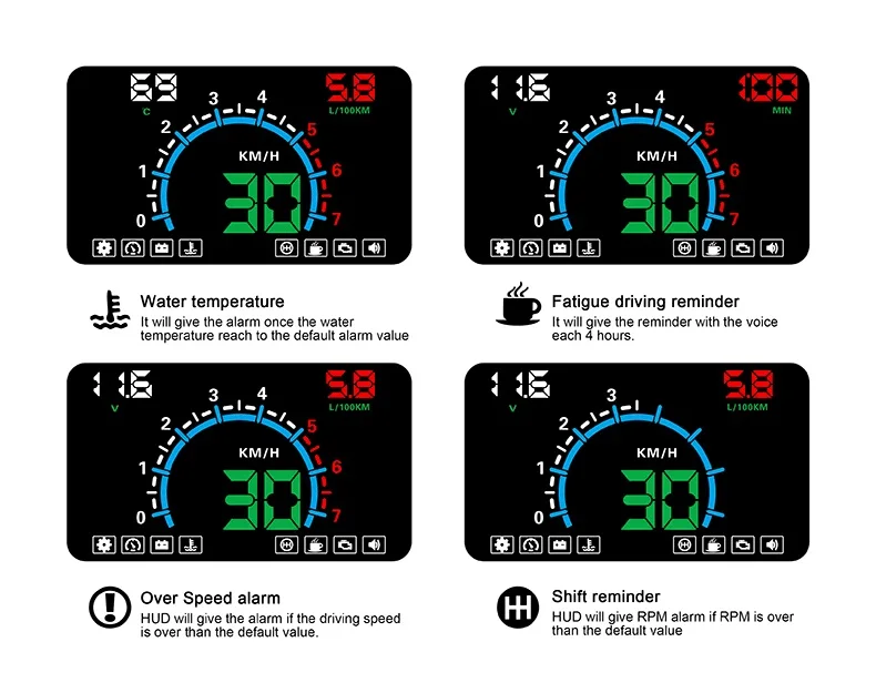 HUD way drive HUD obd2 автомобильный дисплей на голову obd2 датчик на голову Автомобильный дисплей