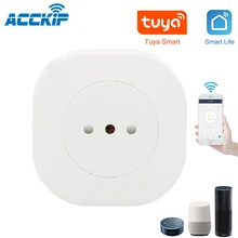 Acckip itália wi fi inteligente tomada 10a com tuya monitor de energia controle remoto sem fio plug compatível com alexa chile inteligente plug