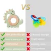 Let's Make Dinosaur Silicone Wood Ring Teether Cute Animal Nursing Pendant Accessories Teething Toys Chew Toy Teether For Teeth 5