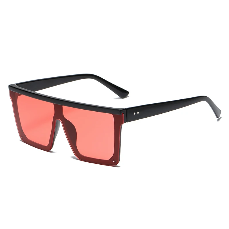 Oversized Square Sunglasses for Women Men Fashion Siamese Lens Style Flat Top Shield Shades best sunglasses for big nose Sunglasses