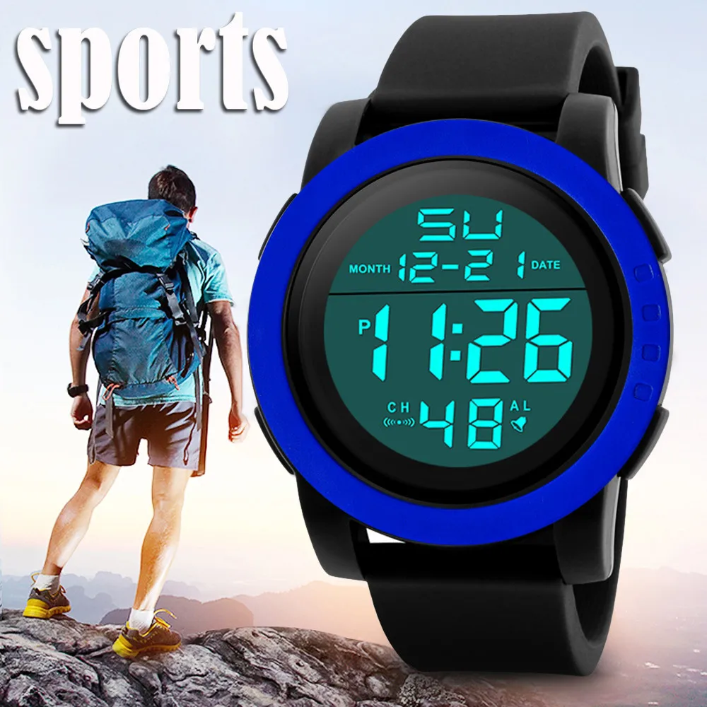 Спортивные мужские часы модные мужские светодиодный водонепроницаемые цифровые кварцевые Военные Роскошные спортивные часы с датой часы