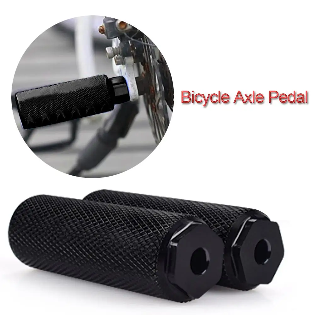 

BMX Mountain Bike Bicycle Axle Pedal Alloy Foot Stunt Pegs Cylinder Black MTB Bike Pedal Anti-Slip Front Rear Axle Foot Pick