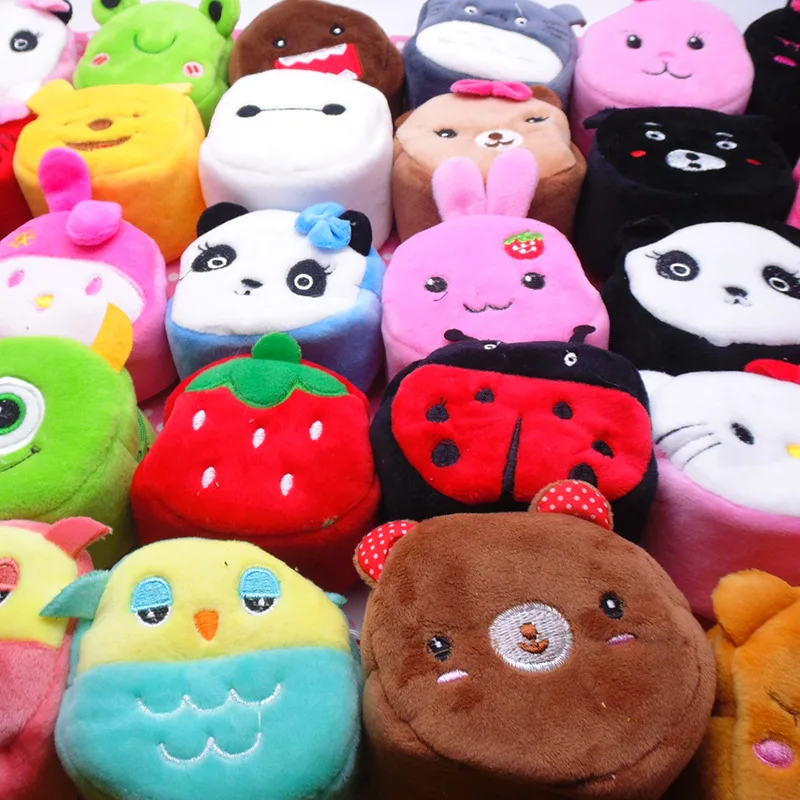 Креативный плюшевый объемный кошелек с вышивкой, сумка для монет в детском саду, маленькая сумка для приза, подарка с ремешком