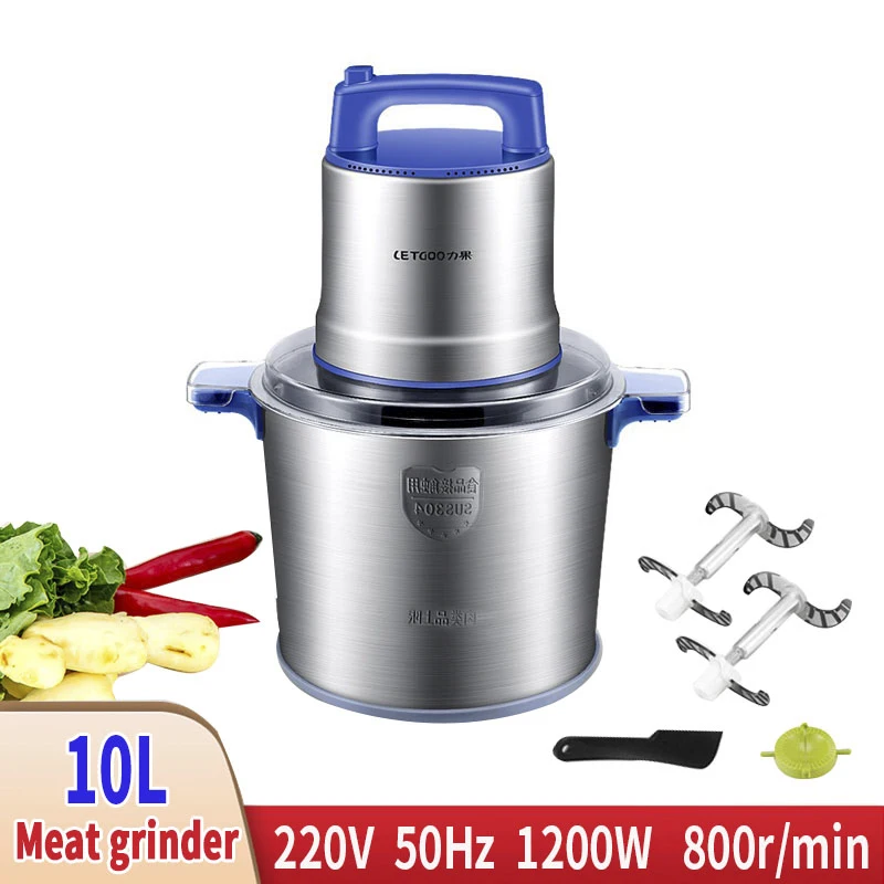 

220V 1200W (Max) Stainless Steel 10L Capacity Electric Meat Grinder Meat Grinder Meat Grinder Food Processor