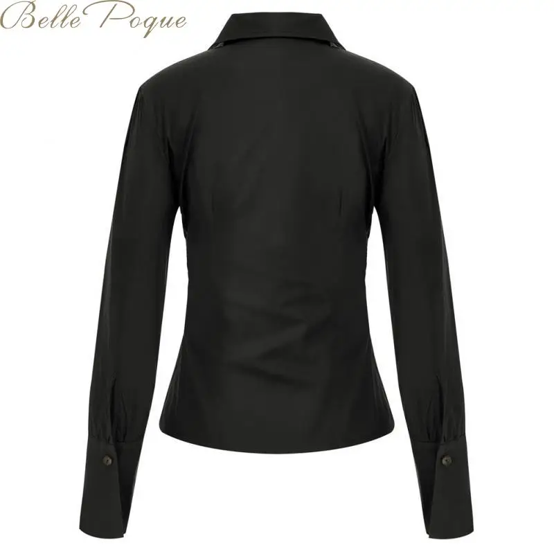 Belle Poque, Женские топы и блузки, шифоновая блузка для женщин,, Офисная рубашка с длинным рукавом, повседневные Модные топы размера плюс, рубашка