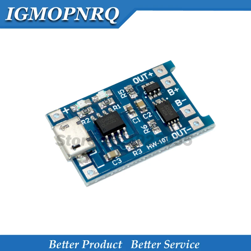 

10Pcs USB 5V 1A 18650 TP4056 Lithium Battery Charger Module Charging Board With Protection Dual Functions 1A Li-ion