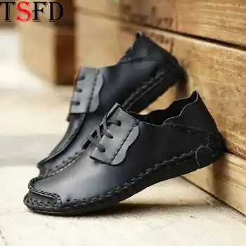 

Leather Men's Shoes Breathable Slip-on Sneakers Men Flats Walking Summer Shoes Large Sizes Men Shoe Casual Male Black Loafers Y7