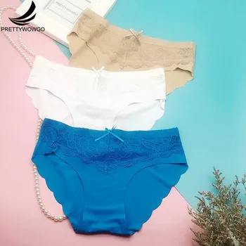 

Prettywowgo Women's Intimates 2020 Hot Sale Women Seamless Sexy Lace Panties 9071