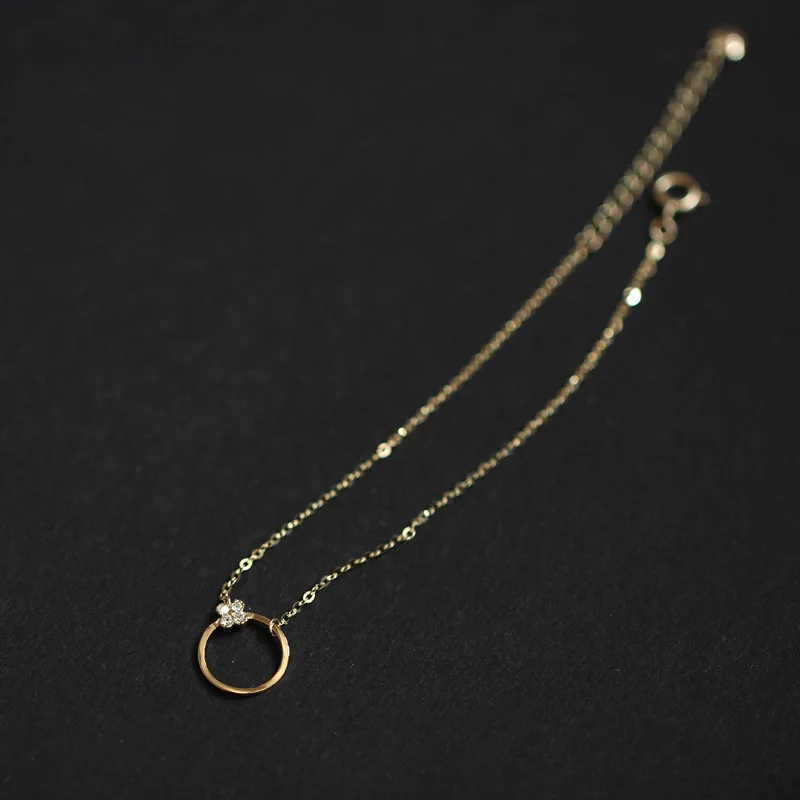 925 Sterling Silver Plated 14K Gold Bracelet Circle Flower