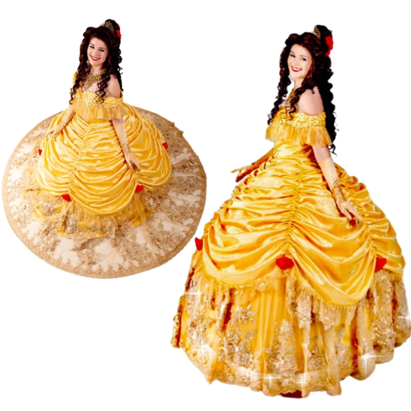 

New golden Woman Vintage Costumes 18th Duchess Retro medieval Renaissance Reenactment Theatre Civil war Victorian dress D-680