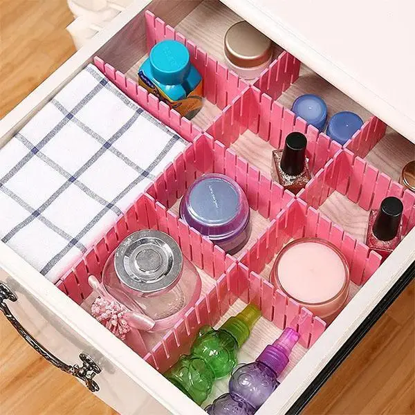 

Tiroirs RÃ©glables en Combinaison Libre Adjustable Plastic Divider DIY Storage Shelves Household Free Partition Board Space-savin