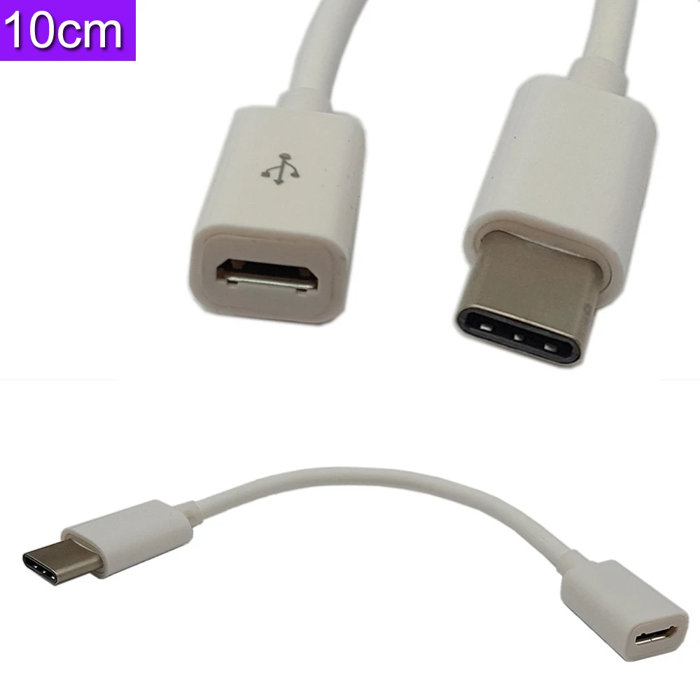 Кабель USB3.1 Type-C (штекер)/Micro USB 2 0 5-контактный (гнездо) для передачи данных 10 см Nexus 5X
