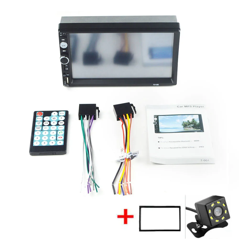 frame and 8led cam Авторадио 2Din Автомагнитола Coche сенсорный экран Аудио Bluetooth Камера заднего вида Mp5 Multimidio плеер Зеркало Ссылка стерео AUX FM - Цвет: frame and 8led cam