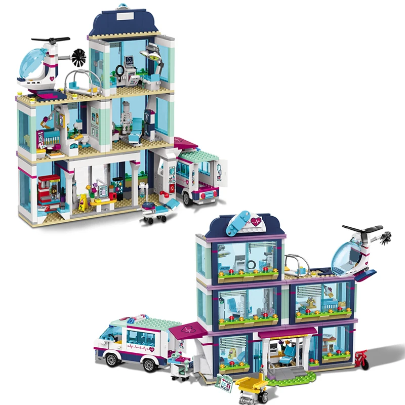 932pcs Heartlake City Hospital Model Building Blocks Compatible Girls Friends Bricks 41318 Figures Toys For Children Gifts | Игрушки и