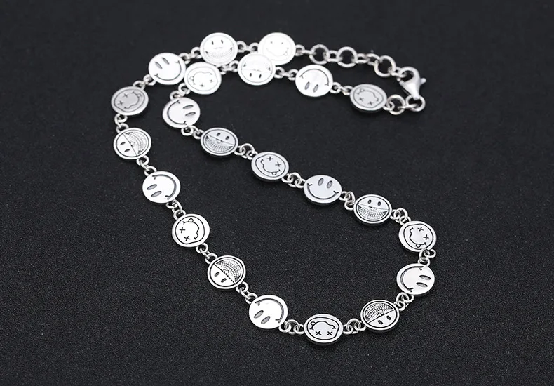 Ожерелье Collares de moda подвеска Настоящее серебро 925 пробы Женские аксессуары mujer развлечение смех ожерелье ювелирные украшения N01