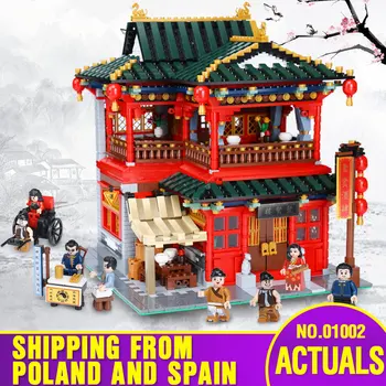 

DHLXB01002 Chinese Street Buidling MOC Toy compatible lepining Beautiful Tavern Assembly Building Block Brick Christmas Toy Gift