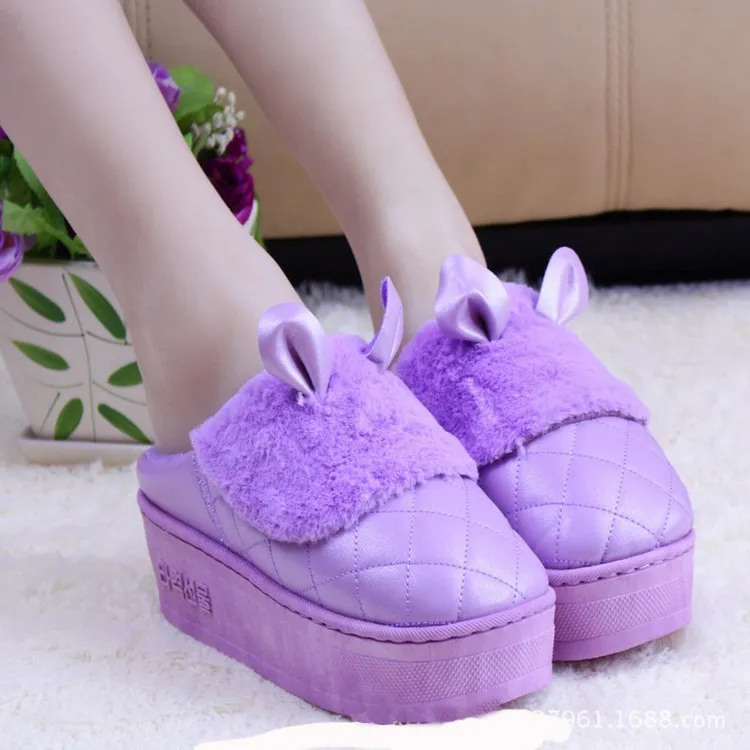 

Maomao-Outer Wear Hair Shoes Super High Heels Women's New Style Waterproof Thick Bottomed Cotton Women's Winter Platform Heel Sl