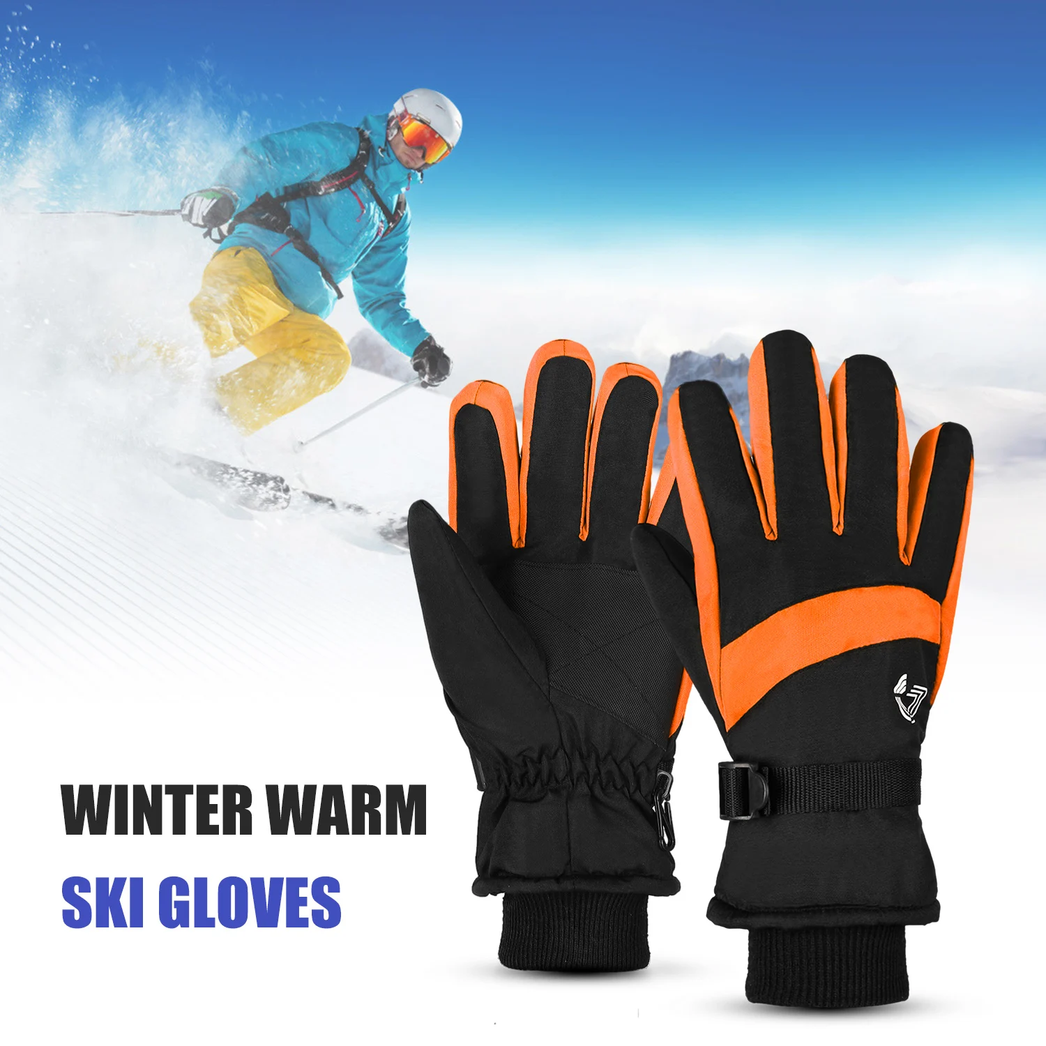 Men Women Ski Gloves Unisex Water-resistant Breathable Outdoor Cold Winter Warm Snow Sports Snowboard Gloves