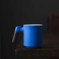 Stylish Simple Blue Ceramic Coffee Mug Set with Saucer Mug Solid Color Handmade Mug Mug Kitchen Items Stylish Simple Blue Ceramic Coffee Mug Set with Saucer Mug Solid Color Handmade Mug Mug Kitchen Items
