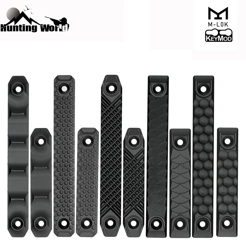 

Tactical Aluminum Texture Rail Cover Handguard Protector Long and Short Version Railscales for Hunting Keymod M-lok Hand Guard