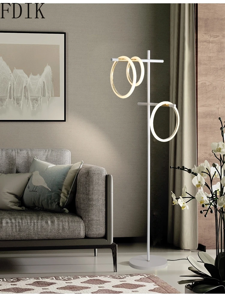 Nordic Simple Floor Lamp Modern Led Metal Standing Lamps for Living Room Coffee Indoor Stand Light Vintage Lighting Fixtures