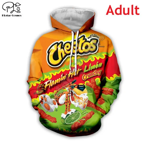 Комплект семейной одежды с объемным принтом Cheetos, толстовка, куртка на молнии для взрослых и детей, одинаковые комплекты для семьи и мамы, папы - Цвет: Unisex Hoodies