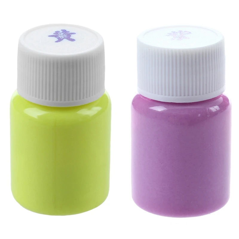 

2Pcs 20G Glow in the Dark Acrylic Luminous Paint Bright Pigment Party Decoration DIY Yellow & Purple