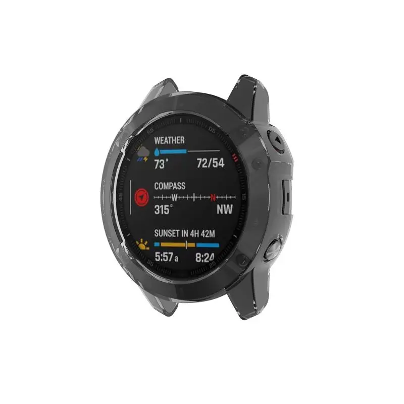 Ультра-тонкий чистый ТПУ чехол для часов Защитная крышка для Garmin Fenix 6 Smart Watch