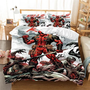 

Disney Deadpool Bedding Set Duvet Cover Pillowcase Home Textile Adult Children Gift Queen King Size Bedding Set (NO Sheet)