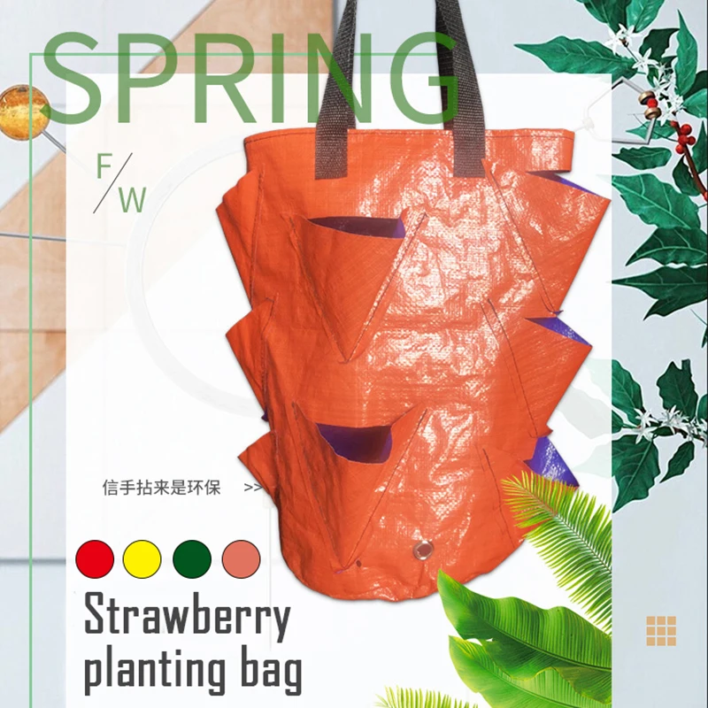 Outdoor Planting Grow Bag Garden Strawberry Vertical Flower Herb Pouch Root Breathable Vegetable Round Reusable Pot Planter | Дом и сад