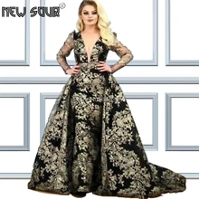 Блестящие Длинные вечерние платья Съемная юбка халат De Soiree Ближний Восток кафтаны платье для выпускного вечера блестящие V Формальные Вечерние платья