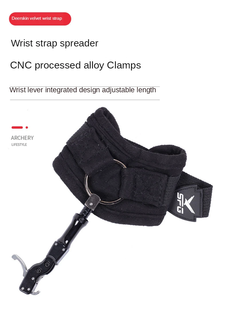 Tiro com Arco Pinça Liberação Auxiliar Preto Composto Cinta Tiro Seta Gatilho Conforto Profissional Pulseira Arco 1 Arco e flecha