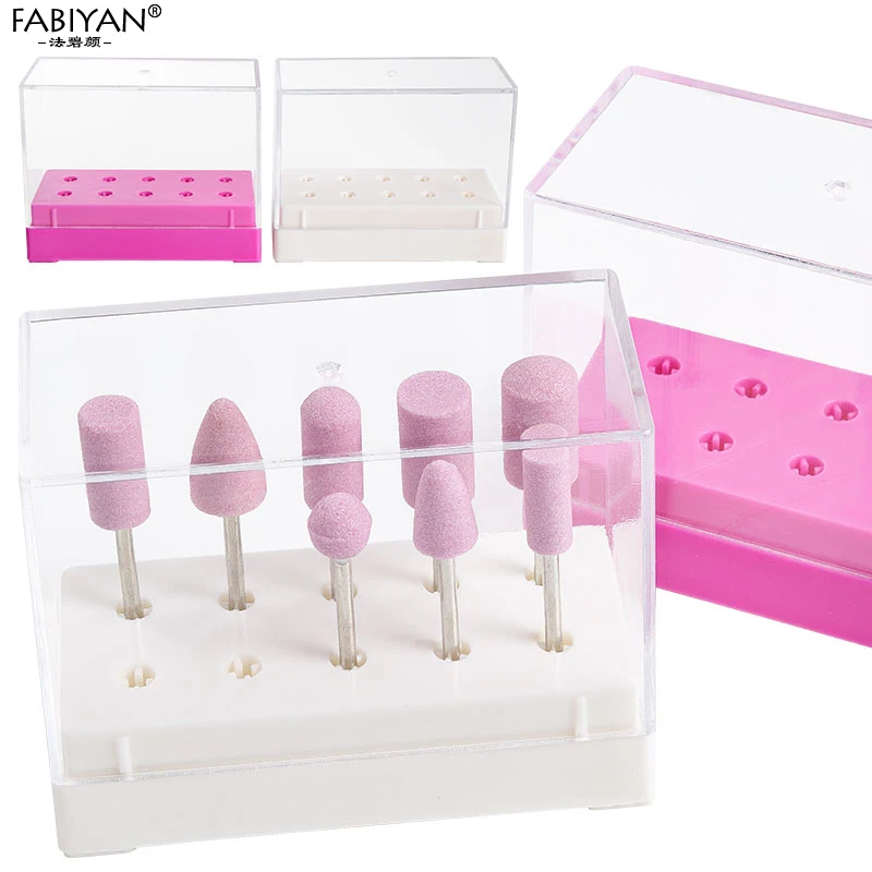 

Container Stand Display 10 Holes Nail Art Drill Bit Acrylic Holder Storage Box Manicure Tool Grinding Head Empty Case Organizer
