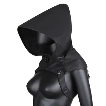 

Halloween Steampunk Leather Costume Plague Doctor Punk Gothic Cosplay Hats Caps Headscarf Black Hooded Cape Cloak Magic Costume