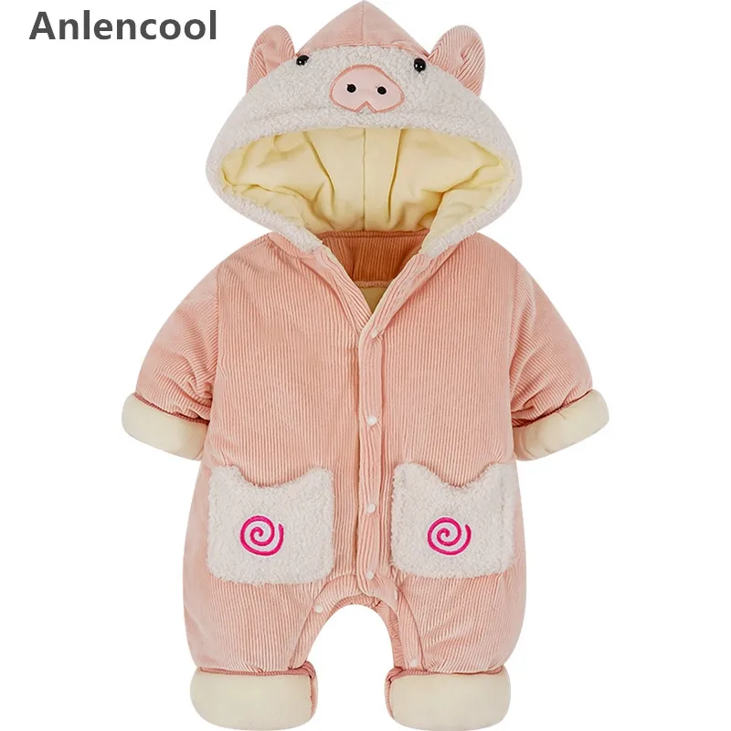 Anlencool г. Новая одежда для малышей зимняя одежда с милыми животными осенне-зимний комбинезон для новорожденных, цельнокроеная Одежда для мальчиков