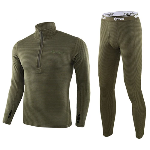 MAGCOMSEN, мужское тактическое нижнее белье, Униформа, зимний флис, военная армия, полартек, компрессионное нижнее белье, комплекты одежды, костюмы для страйкбола - Цвет: Green